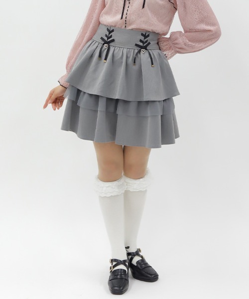 axes femme POETIQUE(アクシーズファムポエティック)の「リボン付きティアードスカパン(その他パンツ・レディース・ブラック/ブルー/グレー・MEDIUM)」の3枚目の写真