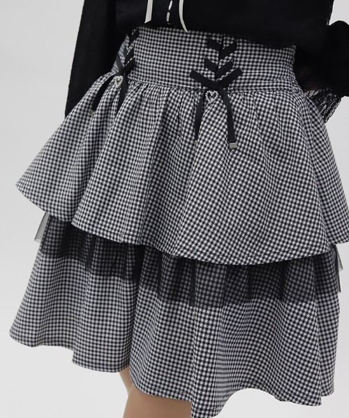 axes femme POETIQUE(アクシーズファムポエティック)の「リボン付きティアードスカパン(その他パンツ・レディース・ブラック/ブルー/グレー・MEDIUM)」の8枚目の写真
