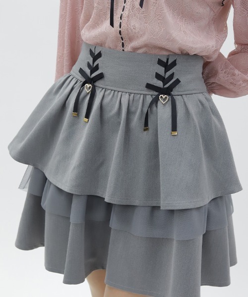 axes femme POETIQUE(アクシーズファムポエティック)の「リボン付きティアードスカパン(その他パンツ・レディース・ブラック/ブルー/グレー・MEDIUM)」の11枚目の写真
