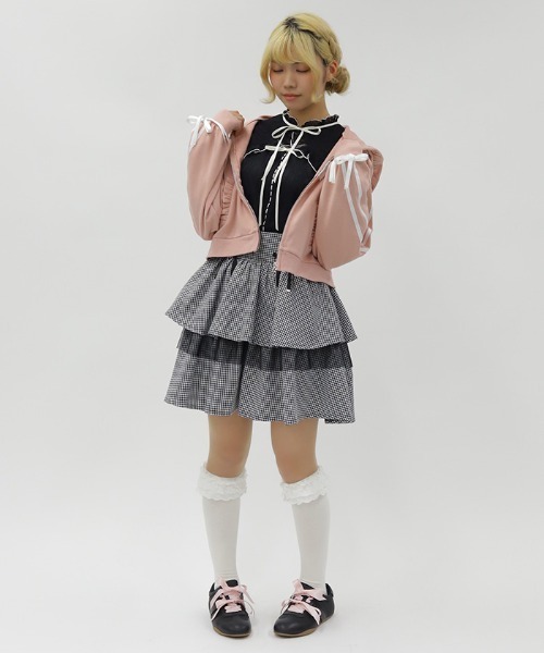 axes femme POETIQUE(アクシーズファムポエティック)の「リボン付きティアードスカパン(その他パンツ・レディース・ブラック/ブルー/グレー・MEDIUM)」の13枚目の写真