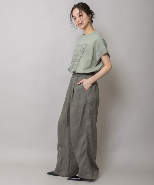 Munich(ミューニック)の「40sフレンチリネンキャンバスルーズワイドパンツ(その他パンツ・レディース・ベージュ/ブラック/カーキ・XS/M/S)」の18枚目の写真