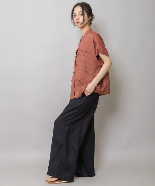 Munich(ミューニック)の「40sフレンチリネンキャンバスルーズワイドパンツ(その他パンツ・レディース・ベージュ/ブラック/カーキ・XS/M/S)」の12枚目の写真