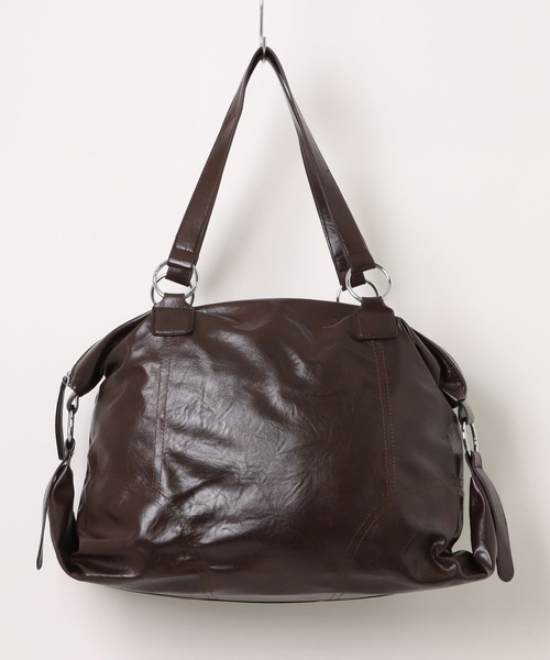 apres jour mignon(アプレジュールミニョン)の「【apresjour mignon×ARIAZ】フェイクレザーBigボストンバッグ(ハンドバッグ・レディース・ブラック/ダークブラウン/ライトブラウン・ONESIZE)」の10枚目の写真