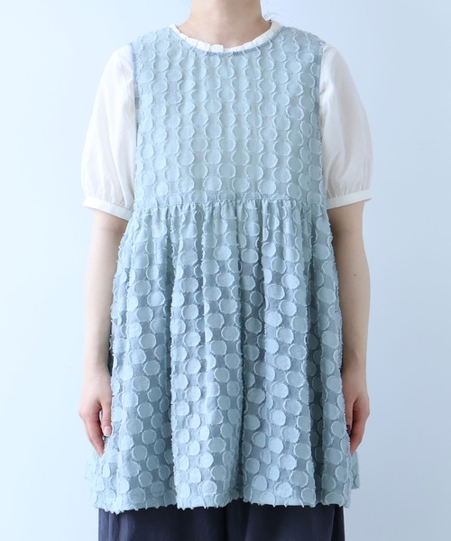 bulle de savon（ビュルデサボン）の「ドロップジャカード tunic ベスト（ベスト・レディース・セージグリーン・FREE）」の18枚目の写真