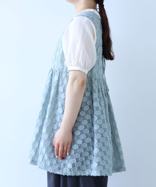 bulle de savon（ビュルデサボン）の「ドロップジャカード tunic ベスト（ベスト・レディース・セージグリーン・FREE）」の19枚目の写真