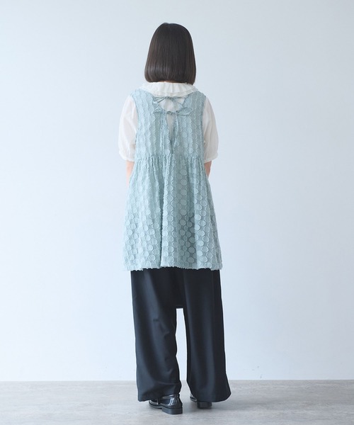 bulle de savon（ビュルデサボン）の「ドロップジャカード tunic ベスト（ベスト・レディース・セージグリーン・FREE）」の13枚目の写真