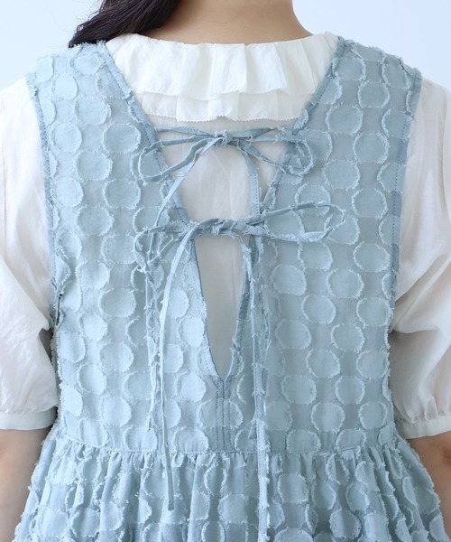 bulle de savon（ビュルデサボン）の「ドロップジャカード tunic ベスト（ベスト・レディース・セージグリーン・FREE）」の22枚目の写真