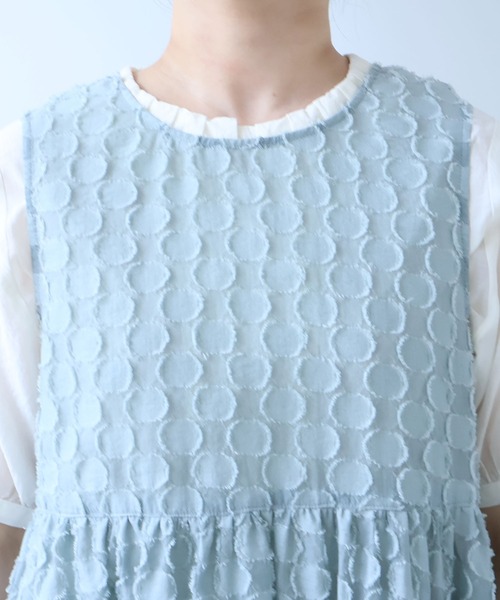 bulle de savon（ビュルデサボン）の「ドロップジャカード tunic ベスト（ベスト・レディース・セージグリーン・FREE）」の21枚目の写真