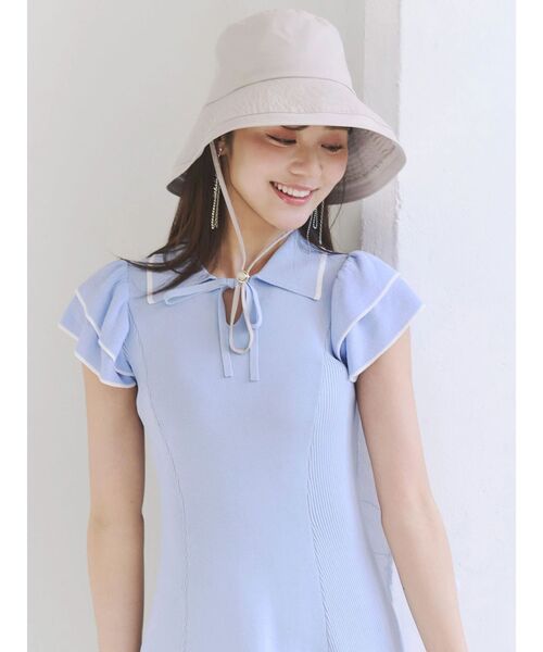 MERCURYDUO（マーキュリーデュオ）の「遮光芯ツバ広ハット（ハット・レディース・ブラック/ベージュ・FREE）」の2枚目の写真