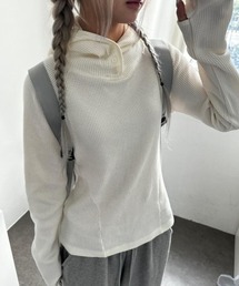 ワッフル編み スリーブカバー フーディ