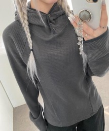 ワッフル編み スリーブカバー フーディ