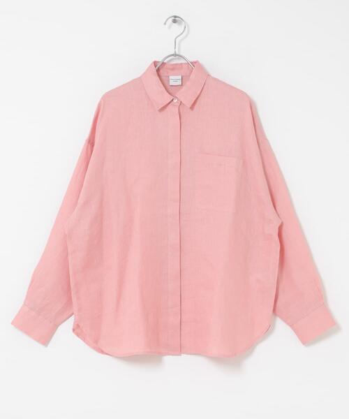 URBAN RESEARCH DOORS（アーバンリサーチドアーズ）の「リネンオーバーシャツ（シャツ/ブラウス・レディース・ストライプ/ピンク/ライトグレー・FREE）」の20枚目の写真