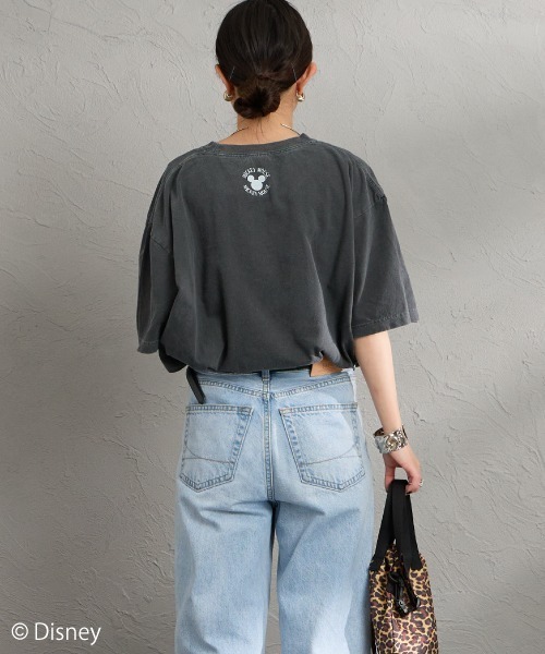 GOOD ROCK SPEED（グッドロックスピード）の「[GOOD ROCK SPEED/グッドロックスピード] 別注 / MICKEY MOUSE / クラックプリントTシャツ / ディズニー（Tシャツ/カットソー・レディース・チャコール・M/XL/L）」の9枚目の写真