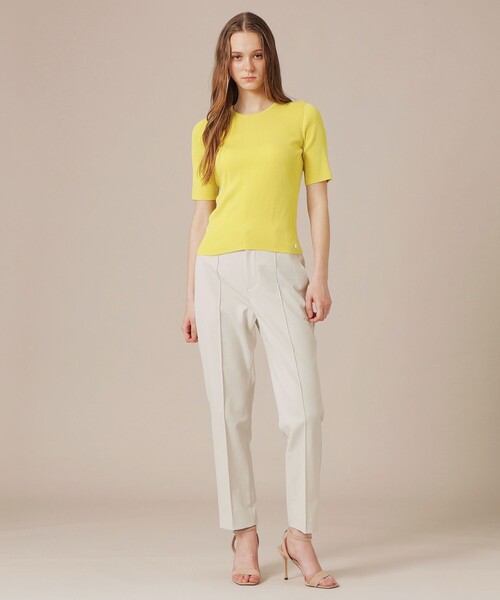 MACKINTOSH LONDON(マッキントッシュ ロンドン)の「【WEB・一部店舗限定】コットンリネンブレンドオックステーパードパンツ(その他パンツ・レディース・ベージュ/ネイビー/オフホワイト・40/36/38)」の6枚目の写真