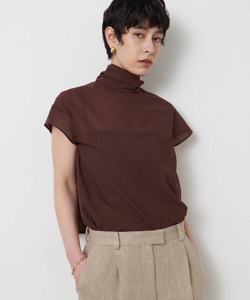 Whim Gazette（ウィムガゼット）の「シアーボウタイブラウス（シャツ/ブラウス・レディース・ブラック/オフホワイト/ブラウン・FREE）」の3枚目の写真