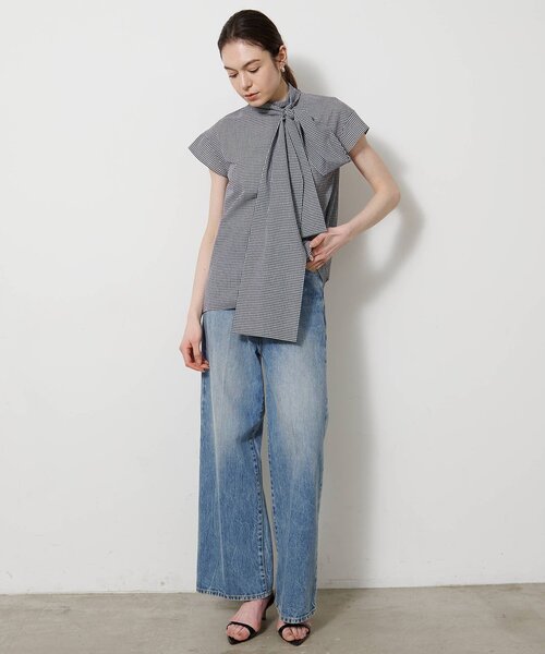 Whim Gazette（ウィムガゼット）の「シアーボウタイブラウス（シャツ/ブラウス・レディース・ブラック/オフホワイト/ブラウン・FREE）」の6枚目の写真