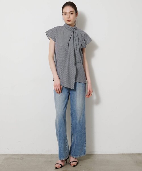 Whim Gazette（ウィムガゼット）の「シアーボウタイブラウス（シャツ/ブラウス・レディース・ブラック/オフホワイト/ブラウン・FREE）」の5枚目の写真