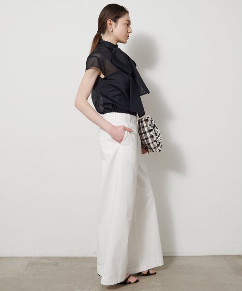 Whim Gazette（ウィムガゼット）の「シアーボウタイブラウス（シャツ/ブラウス・レディース・ブラック/オフホワイト/ブラウン・FREE）」の19枚目の写真