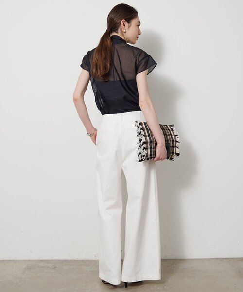 Whim Gazette（ウィムガゼット）の「シアーボウタイブラウス（シャツ/ブラウス・レディース・ブラック/オフホワイト/ブラウン・FREE）」の18枚目の写真