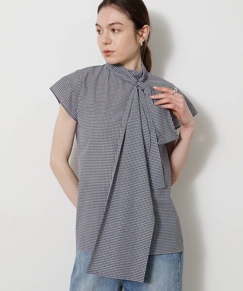 Whim Gazette（ウィムガゼット）の「シアーボウタイブラウス（シャツ/ブラウス・レディース・ブラック/オフホワイト/ブラウン・FREE）」の12枚目の写真