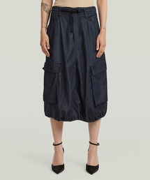 Lightweight Parachute Midi Skirt/ライトウェイトミリタリーディテールパラシュートカーゴスカート