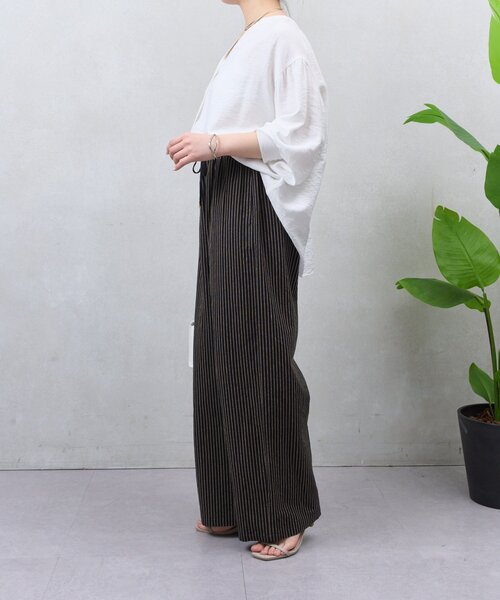 Jena espace merveilleux（ジェナ　エスパスメルヴェイユ）の「リネンストライプパンツ（その他パンツ・レディース・ブラック/ベージュ・FREE）」の12枚目の写真