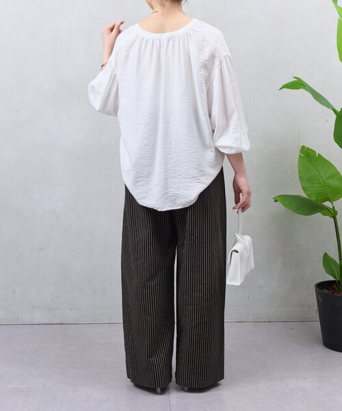 Jena espace merveilleux（ジェナ　エスパスメルヴェイユ）の「リネンストライプパンツ（その他パンツ・レディース・ブラック/ベージュ・FREE）」の13枚目の写真