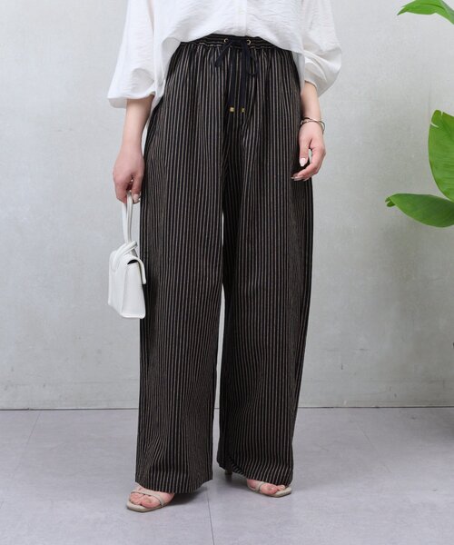 Jena espace merveilleux（ジェナ　エスパスメルヴェイユ）の「リネンストライプパンツ（その他パンツ・レディース・ブラック/ベージュ・FREE）」の14枚目の写真
