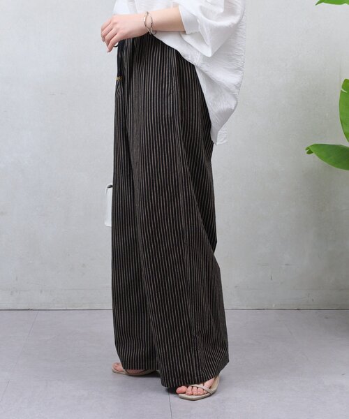 Jena espace merveilleux（ジェナ　エスパスメルヴェイユ）の「リネンストライプパンツ（その他パンツ・レディース・ブラック/ベージュ・FREE）」の15枚目の写真