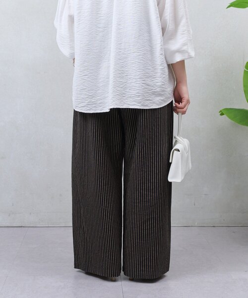 Jena espace merveilleux（ジェナ　エスパスメルヴェイユ）の「リネンストライプパンツ（その他パンツ・レディース・ブラック/ベージュ・FREE）」の16枚目の写真