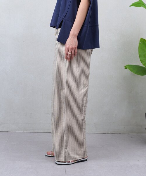 Jena espace merveilleux（ジェナ　エスパスメルヴェイユ）の「リネンストライプパンツ（その他パンツ・レディース・ブラック/ベージュ・FREE）」の19枚目の写真