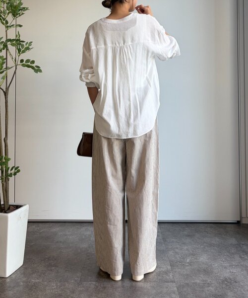 Jena espace merveilleux（ジェナ　エスパスメルヴェイユ）の「リネンストライプパンツ（その他パンツ・レディース・ブラック/ベージュ・FREE）」の22枚目の写真