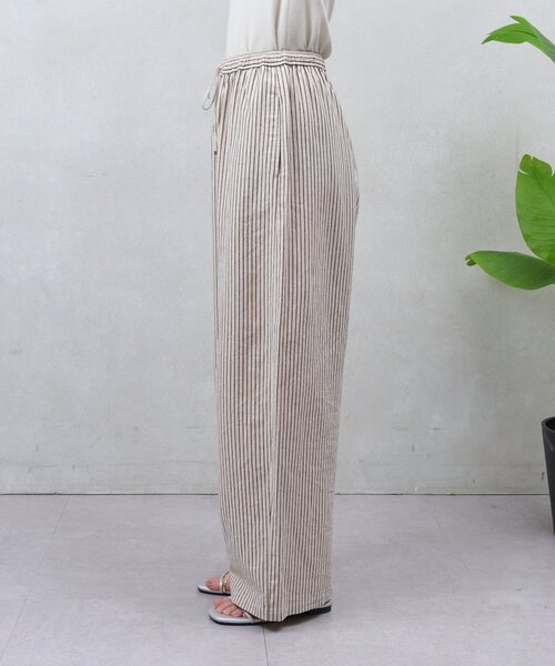 Jena espace merveilleux（ジェナ　エスパスメルヴェイユ）の「リネンストライプパンツ（その他パンツ・レディース・ブラック/ベージュ・FREE）」の6枚目の写真