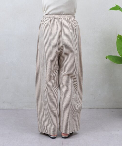 Jena espace merveilleux（ジェナ　エスパスメルヴェイユ）の「リネンストライプパンツ（その他パンツ・レディース・ブラック/ベージュ・FREE）」の7枚目の写真