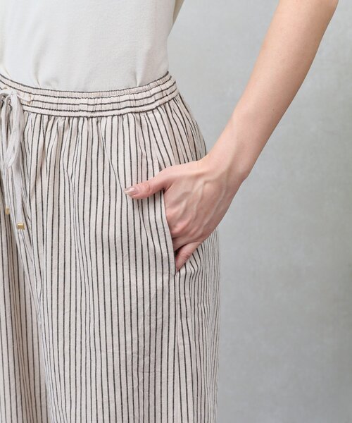 Jena espace merveilleux（ジェナ　エスパスメルヴェイユ）の「リネンストライプパンツ（その他パンツ・レディース・ブラック/ベージュ・FREE）」の8枚目の写真