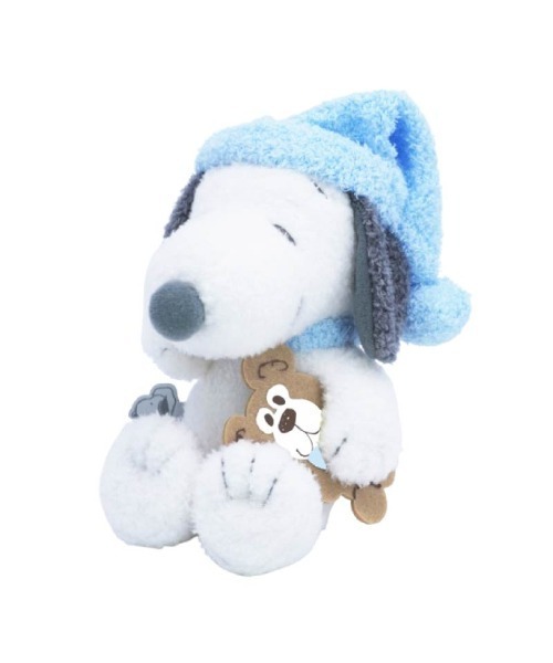 PEANUTS(ピーナッツ)の「PEANUTS/ピーナッツ スヌーピー リラックスナイト&ベア ぬいぐるみS(おもちゃ・レディース・ライトブルー・ONE SIZE)」の1枚目の写真