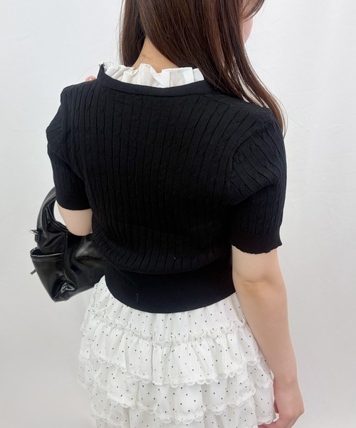 frunco(フランコ)の「【ZOZOTOWN限定】フリル付きVネックリブニット(ニット/セーター・レディース・グレー/ブラック・FREE)」の20枚目の写真