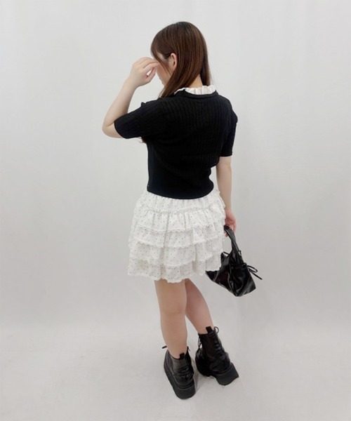 frunco(フランコ)の「【ZOZOTOWN限定】フリル付きVネックリブニット(ニット/セーター・レディース・グレー/ブラック・FREE)」の18枚目の写真