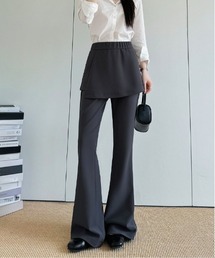 ラップスカートレイヤードフレアパンツ