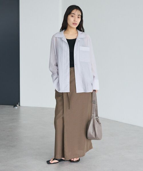 CRAFT STANDARD BOUTIQUE(クラフトスタンダードブティック)の「【ウォッシャブル】リネンライクラップ風スカート(スカート・レディース・ブラウン/ブラック/アイボリー・L/M)」の12枚目の写真