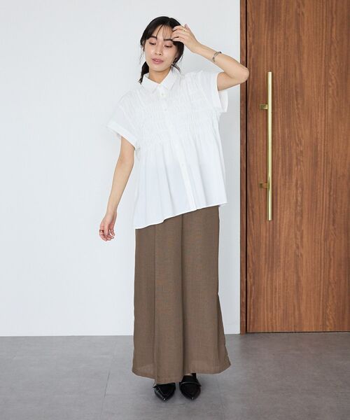 CRAFT STANDARD BOUTIQUE(クラフトスタンダードブティック)の「【ウォッシャブル】リネンライクラップ風スカート(スカート・レディース・ブラウン/ブラック/アイボリー・L/M)」の15枚目の写真