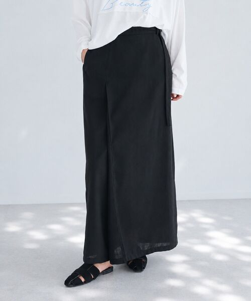 CRAFT STANDARD BOUTIQUE(クラフトスタンダードブティック)の「【ウォッシャブル】リネンライクラップ風スカート(スカート・レディース・ブラウン/ブラック/アイボリー・L/M)」の16枚目の写真