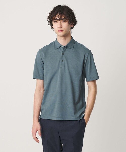 UNITED ARROWS（ユナイテッドアローズ）の「カノコ ワンピースカラー ポロシャツ COMFORT EASY-MODEL 抗菌防臭（ポロシャツ・メンズ・ネイビー/ライトグレー/ホワイト/ターコイズブルー系・L/S/XL/M）」の4枚目の写真