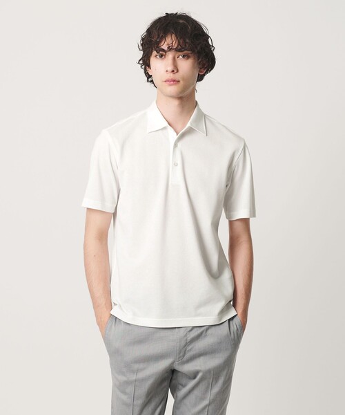 UNITED ARROWS（ユナイテッドアローズ）の「カノコ ワンピースカラー ポロシャツ COMFORT EASY-MODEL 抗菌防臭（ポロシャツ・メンズ・ネイビー/ライトグレー/ホワイト/ターコイズブルー系・L/S/XL/M）」の6枚目の写真