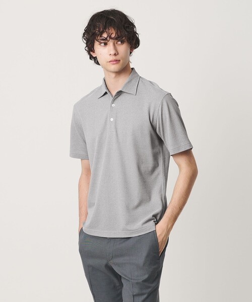 UNITED ARROWS（ユナイテッドアローズ）の「カノコ ワンピースカラー ポロシャツ COMFORT EASY-MODEL 抗菌防臭（ポロシャツ・メンズ・ネイビー/ライトグレー/ホワイト/ターコイズブルー系・L/S/XL/M）」の7枚目の写真