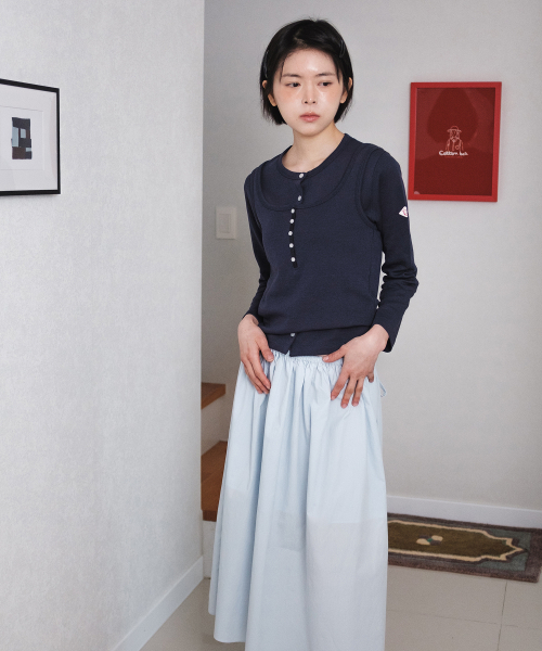 COTTON BELL(コットンベル)の「ストリングバンディングスカート - スカイブルー(スカート・レディース・その他・FREE)」の10枚目の写真