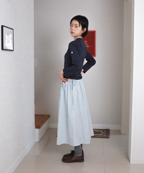 COTTON BELL(コットンベル)の「ストリングバンディングスカート - スカイブルー(スカート・レディース・その他・FREE)」の8枚目の写真
