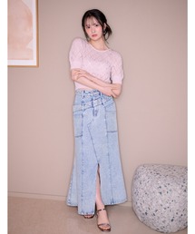rienda | 【AKB48 伊藤百花さん着用】ダブルベルトマーメイドデニムスカート 春服 夏服(デニムスカート)