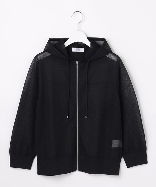 J.PRESS(ジェイプレス)の「【WEB限定カラーあり】SHEER LIGHT KNIT パーカー(パーカー・レディース・ベージュ系/ブラック系/ネイビー系/スカイブルー系/ホワイト系・MEDIUM/LARGE)」の15枚目の写真