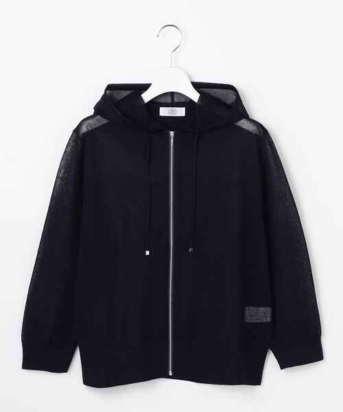 J.PRESS(ジェイプレス)の「【WEB限定カラーあり】SHEER LIGHT KNIT パーカー(パーカー・レディース・ベージュ系/ブラック系/ネイビー系/スカイブルー系/ホワイト系・MEDIUM/LARGE)」の17枚目の写真